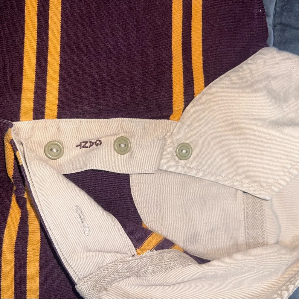 Vintage Gant Striped Purple and Yellow Rugby Shirt - Picture 2 of 3